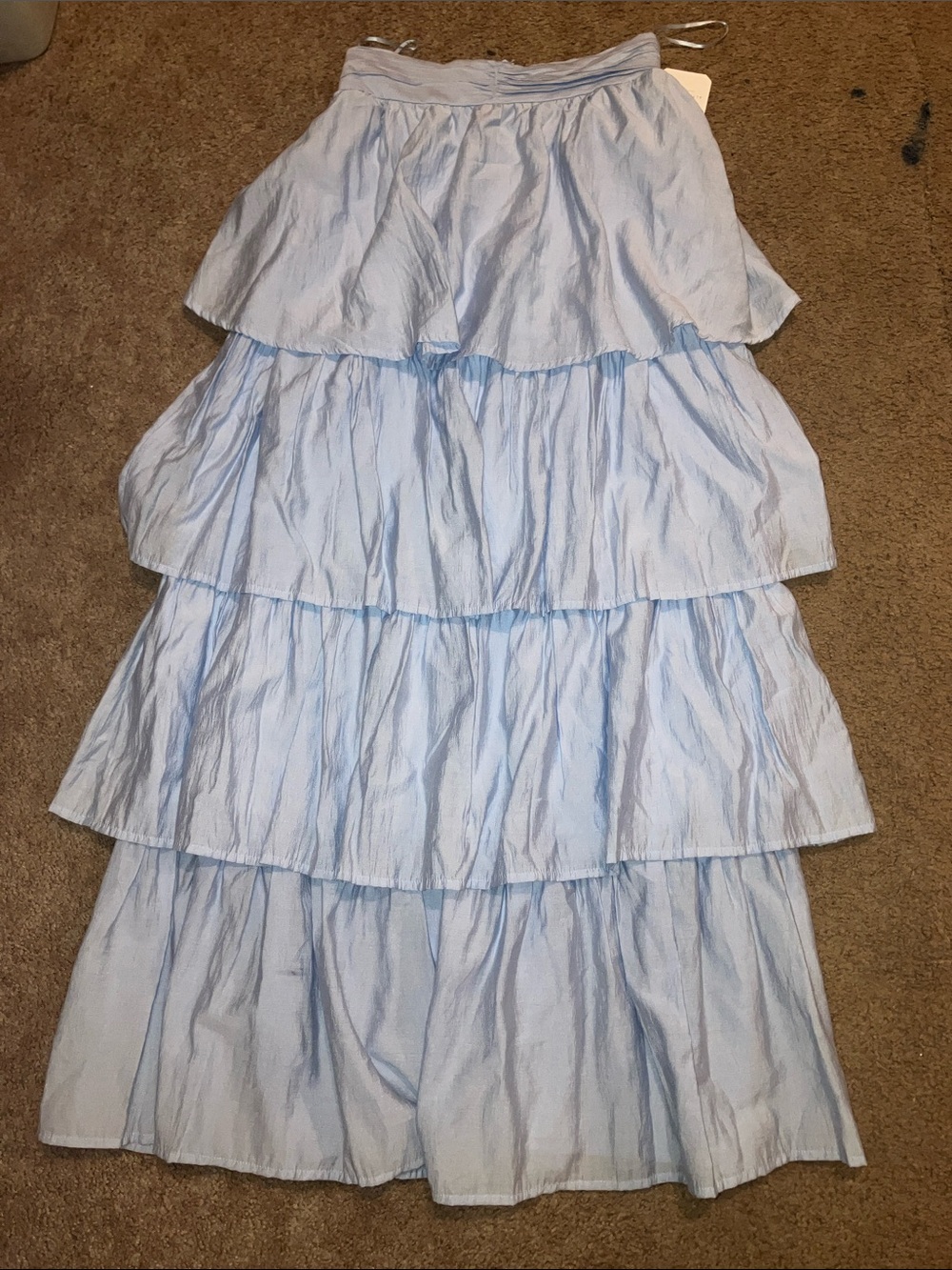 Altar'd State Light Blue Tiered Maxi Skirt